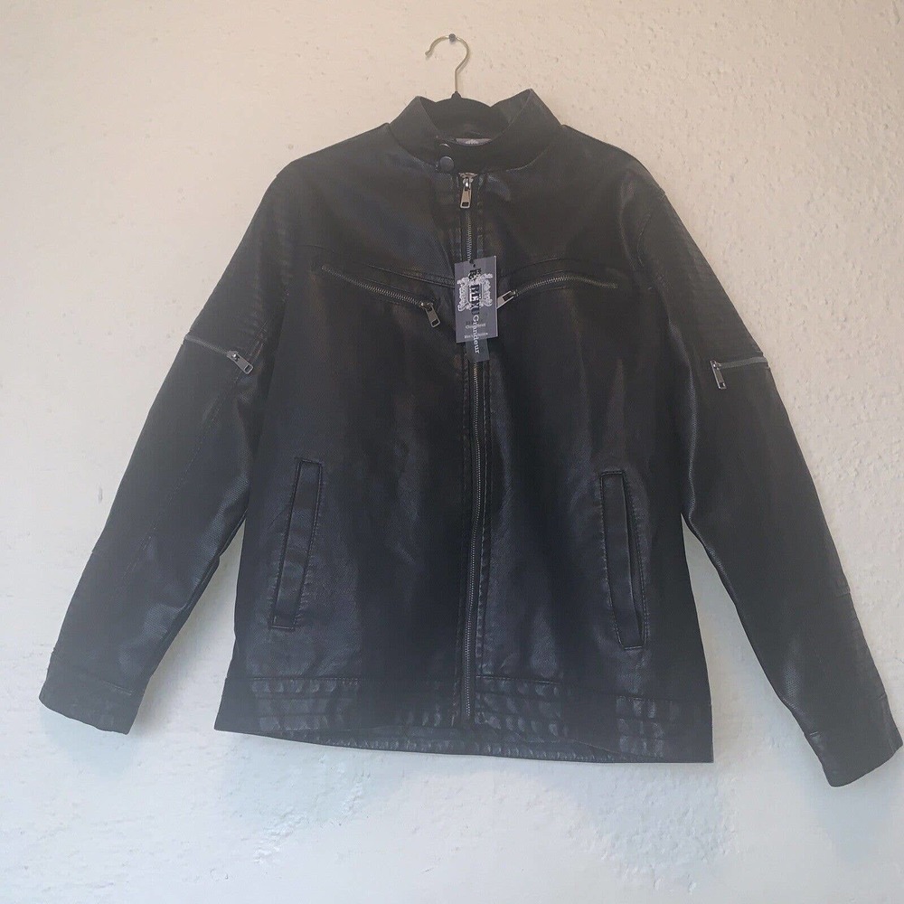 MEN'S, JACKET, BLEU GRANDEUR, BLACK, HOOD NEW W/TAGS, SIZE Large